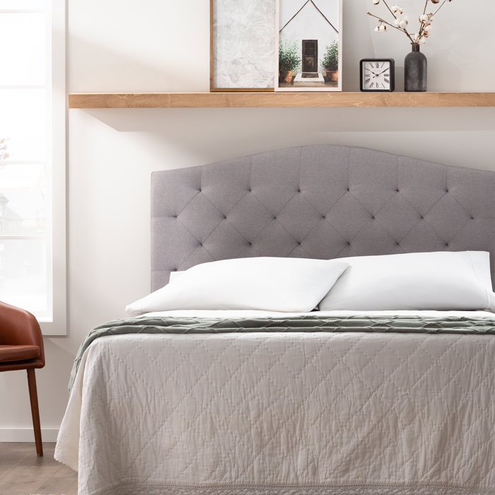 Three Posts Curved Edge Upholstered Headboard With Buttonless Diamond Tufting & Reviews Wayfair.ca